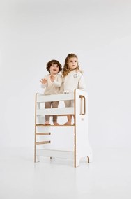 Učiaca veža Montessori pre súrodencov biela