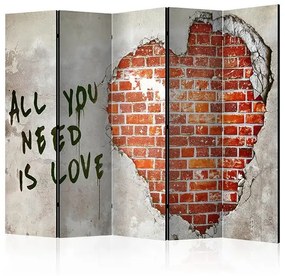 Paraván - Love is all you need II [Room Dividers] Veľkosť: 225x172, Verzia: Jednostranný