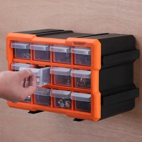 Organizér Damir s 12 priehradkami čierny/oranžový