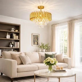 Brilagi - Prisadený luster ECLIPSE 5xE14/10W/230V pr. 38 cm zlatý