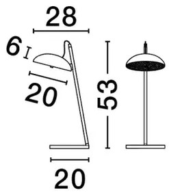 Dizajnová stolová lampa Flute zlatá