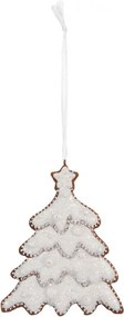 Závesná dekorácia zasnežený perníkový stromček Frosted Ginger - 9*1*10 cm