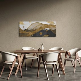 Obraz - Zlaté pierka (120x50 cm)