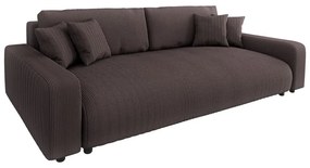 Hnedá menčestrová rozkladacia/s úložným priestorom pohovka 234 cm Sara – Ropez