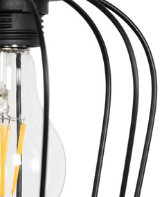 Inteligentné závesné svietidlo čierne so drevom vrátane 4 Wifi A60 - Stronk