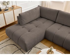 Taupe rozkladacia/s úložným priestorom rohová pohovka (ľavý roh/do tvaru "U") Fuji – Bobochic Paris
