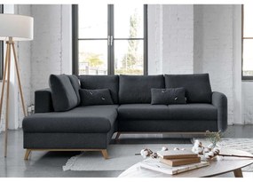 Tmavosivá rozkladacia rohová pohovka Miuform Scandic Lagom L, ľavý roh