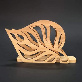 AMADEA Drevený stojanček na obrúsky v tvare listu, masívne jelša, 14x8,5x3,5 cm