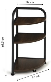 Wellhox Rohová regálová skriňa 3 police LOFT drevený roh