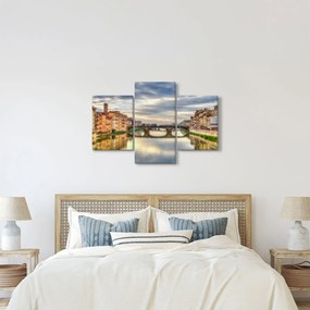 Obraz mesta s riekou (90x60 cm)