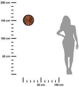 Nástenné hodiny Lucy, čierna/hnedá