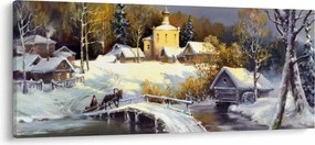 Obraz - Zimné mestečko (120x50 cm)