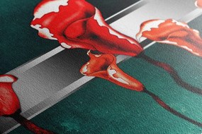 Obraz abstraktné červené kaly - 120x60