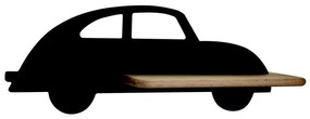 LED Detské nástenné svietidlo s poličkou CAR LED/5W/230V čierna/drevo