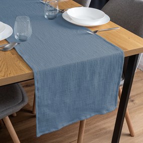 Biante Mušelínový behúň na stôl MSN-025 Modrý 20x120 cm