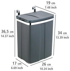 WENKO 54903100 - Kôš zavesiteľný na dvere 26x36,5 cm sivá/strieborná