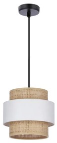 Candellux Luster na lanku RATTAN 1xE27/40W/230V biela/hnedá CA0941