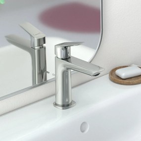 HANSGROHE Logis Fine páková umývadlová batéria s odtokovou súpravou s tiahlom, výška výtoku 110 mm, chróm, 71251000