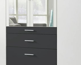 Šatníková skriňa Hildesheim, 271 cm, šedá/biela