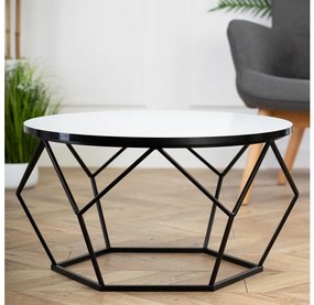 Konferenčný stolík DIAMOND 40x70 cm biela/čierna