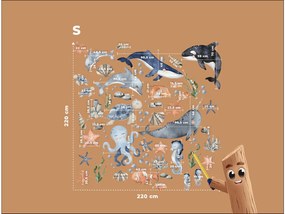drevko |  Sada dekorácií pre deti Nežný oceán  220 x 220 cm
