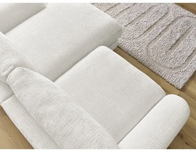 Biela ženilková rohová pohovka (pravý roh/s leňoškou) Leonore – Bobochic Paris