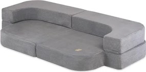 Rozkladacia detská pohovka  - sivá, prémiový menčester