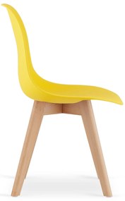 Žltá stolička KITO s bukovými nohami
