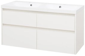 Mereo Mereo, Opto, kúpeľňová skrinka s umývadlom z liatého mramoru, 121 cm, biela, dub, biela/dub, čierna, MER-CN913M