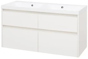 Mereo Mereo, Opto, kúpeľňová skrinka s umývadlom z liatého mramoru, 121 cm, biela, dub, biela/dub, čierna, MER-CN913M