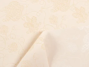 Biante Dekoračný záves TF-099 Zlaté kvetované ornamenty na béžovom 150x210 cm
