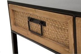 Čierny/v prírodnej farbe kovový TV stolík 95x38x38 cm Hanoi – Mauro Ferretti