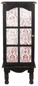 Čierna antik drevená skrinka / knižnica Leonia - 46*42*111 cm