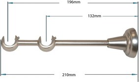 Garniže 16x16mm - dvojradové - CYLINDER CRYSTAL - satin