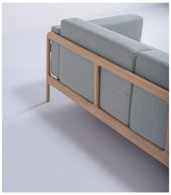 Modrosivá pohovka s konštrukciou z masívneho dubového dreva Gazzda Fawn, 210 cm