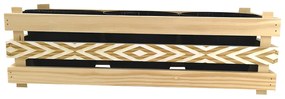 AMADEA Drevený obal s kvetináči s motívom kosoštvorcov, 47x17x15cm Český výrobok