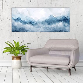 Obraz - Mraky a vlny, akvarel (120x50 cm)