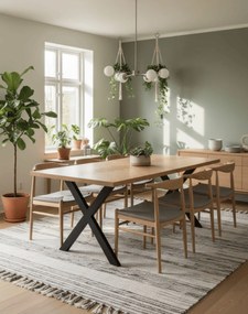 Stôl Bjorn (Nat 180 cm) – prírodný dub, rybia kosť