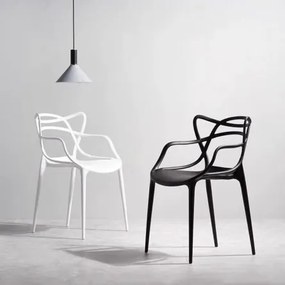 Sammer Moderná stolička v bielej farbe LC-11 Azurove biele