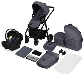 Lionelo - Kombinovaný kočík 3v1 AMBER PLUS šedý Graphite