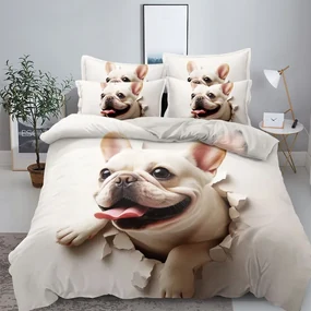 Obliečky BULLDOG WHITE 3-dielna sada 140x200 cm