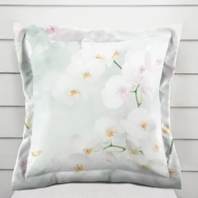 Biante Dekoračná obliečka na vankúš s lemom PM-019 Orchidey na svetlo zelenom 40 x 60 cm