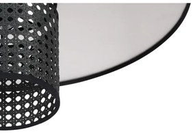 Duolla - Luster na lanku TOKYO RATTAN 1xE27/15W/230V pr. 50 cm čierna/strieborná