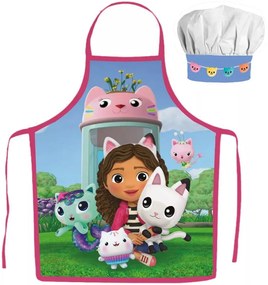 Dievčenská zástera s kuchárskou čiapkou Gábinin čarovný domček - 2-dielny set
