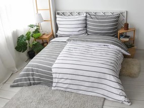 XPOSE® Bavlnené obliečky KLAUDIE DUO na dve postele - sivé/biele