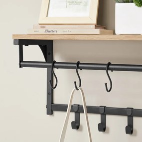 Nástenný vešiak s poličkou OSKAR LCR103B11 čierny / hnedý