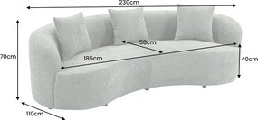 Dizajnová pohovka Pasquale 230 cm šalviová zelená