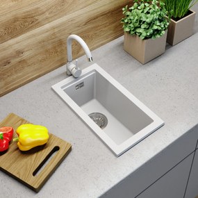 Gamma Decor 2850, 1-komorový granitový drez 280x500x207 mm, biela, GMA-ZLE000160