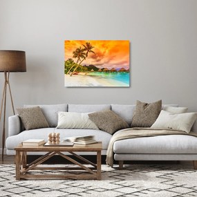Sklenený obraz - Ostrov Bora Bora (70x50 cm)
