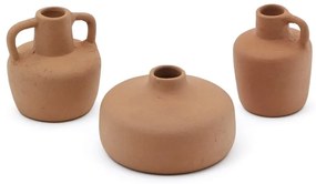 Oranžové terakotové vázy v súprave 3 ks (výška 6 cm) Sofra – Kave Home